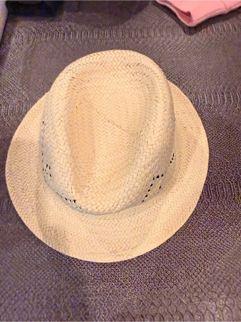 Straw Fedora Hat - Natural Beige